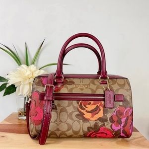NWT Coach Rowan Satchel Signature Canvas With Jumbo Floral